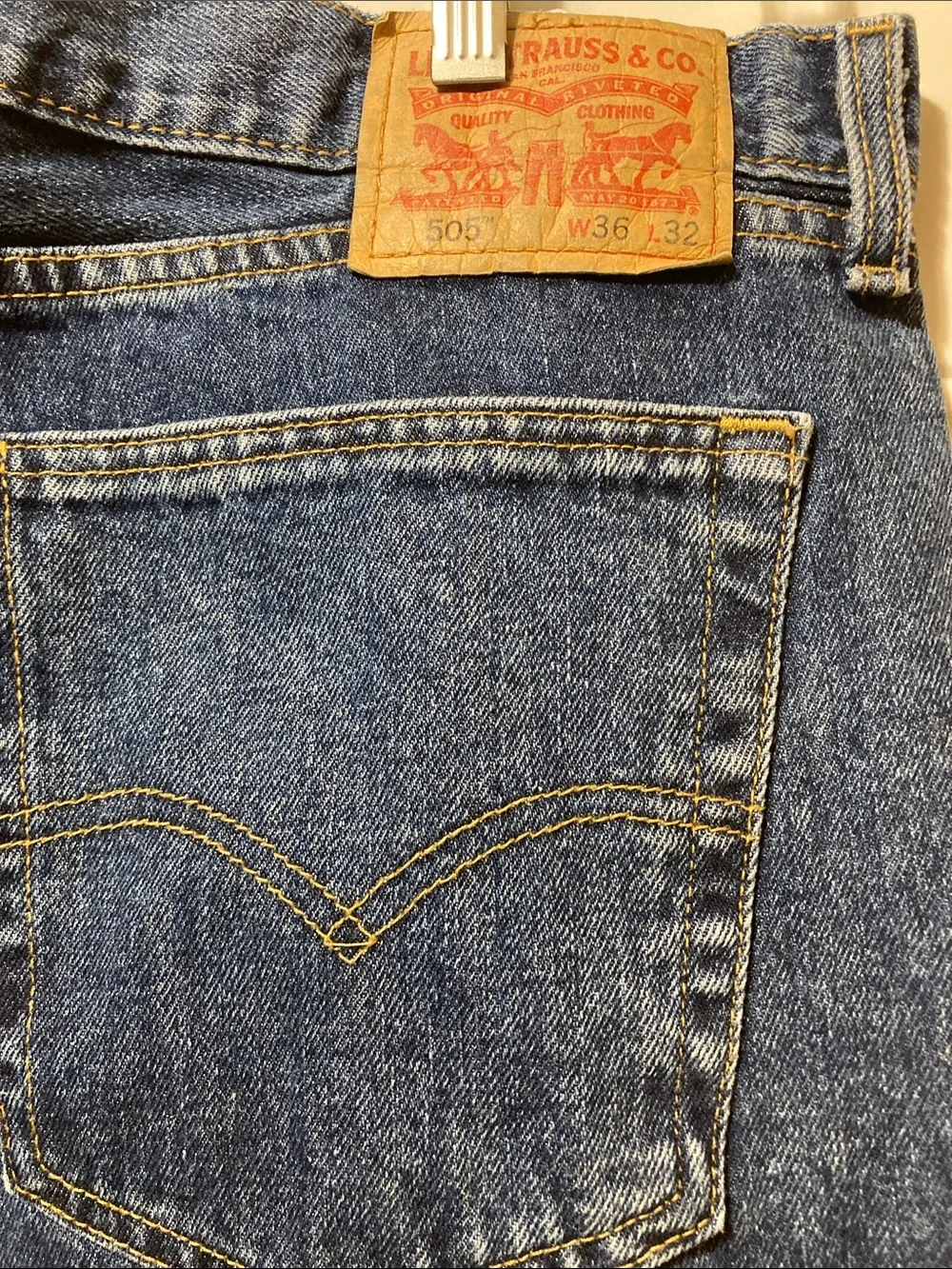Levi's Men's Dark Blue‎ Straight-Leg Denim Jeans 36/32